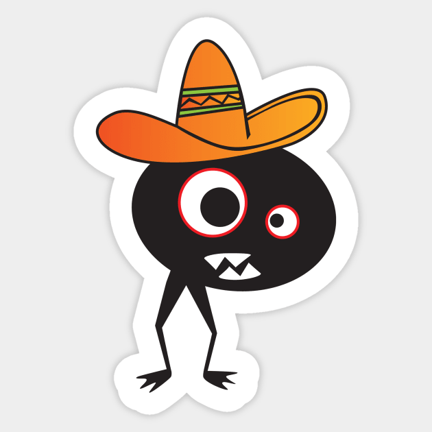 Mexican Monster Sticker by YiannisTees